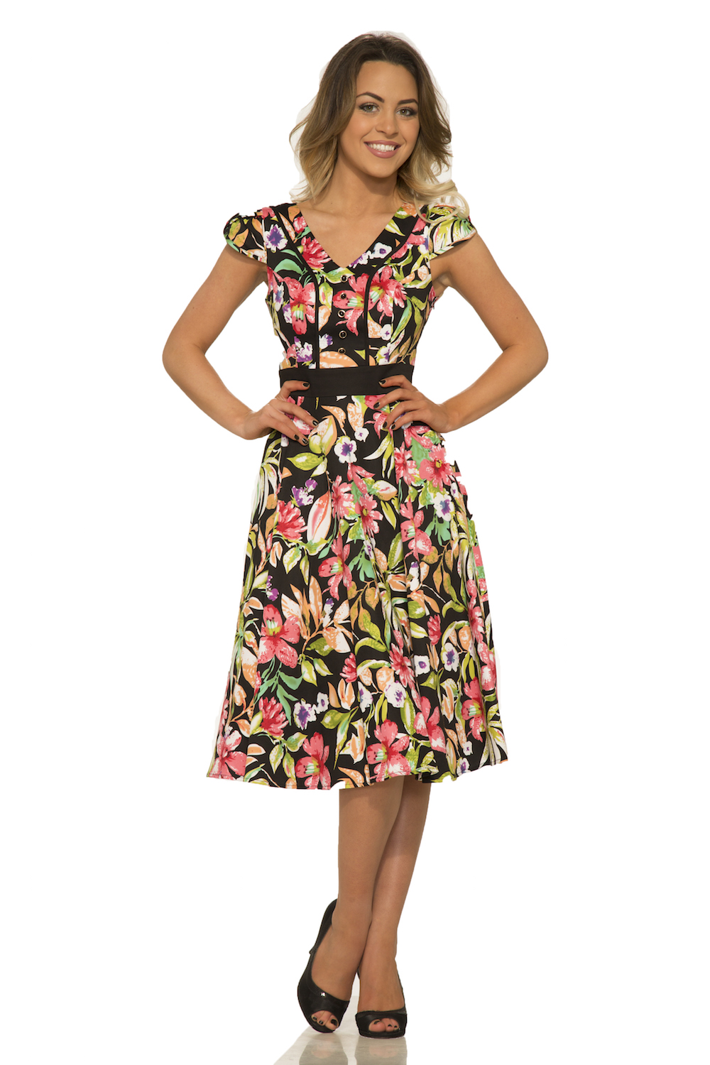 9471 Hawaiian Holiday Dress - Orchid Bloom